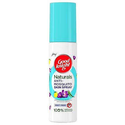 Good knight Naturals Anti Mosquito Skin Spray | Suitable for Kids | 8-Hour Protect | Non-Toxic & No Deet Formula | with Citronella & Eucalyptus | 100 ml