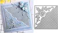 Vista 1 de Metal Square Hollow Out Background Frame Cutting Dies,Corner Lace Decoration Frame Die Cuts Embossing Stencils Template Mould for Card Scrapbooking