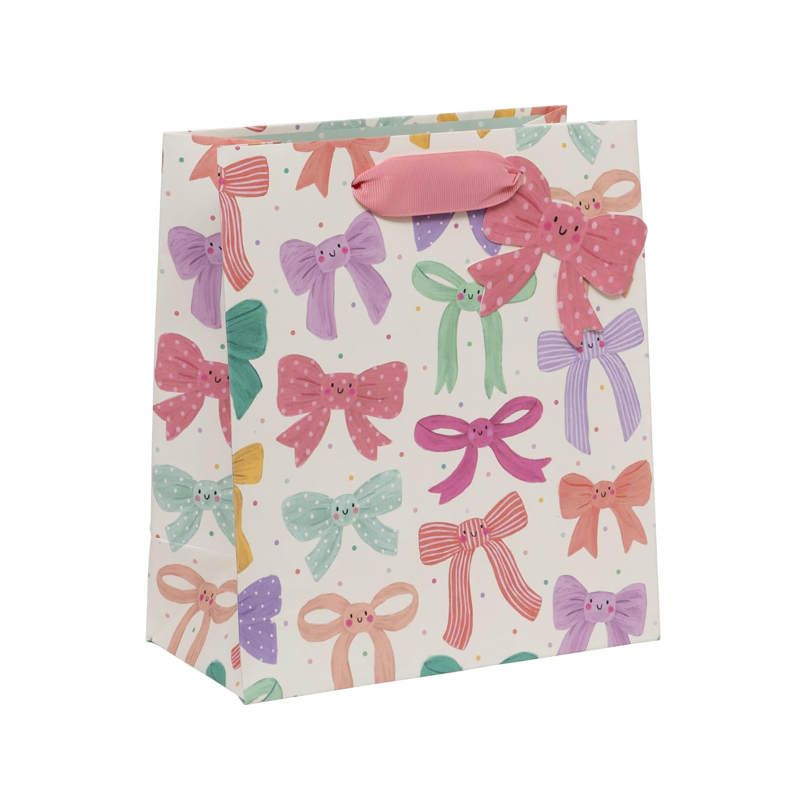 Glick Medium Gift Bag, Bow Babes, 225 x 200 x 100 mm, Luxury Recyclable Bag for Birthdays & Celebrations