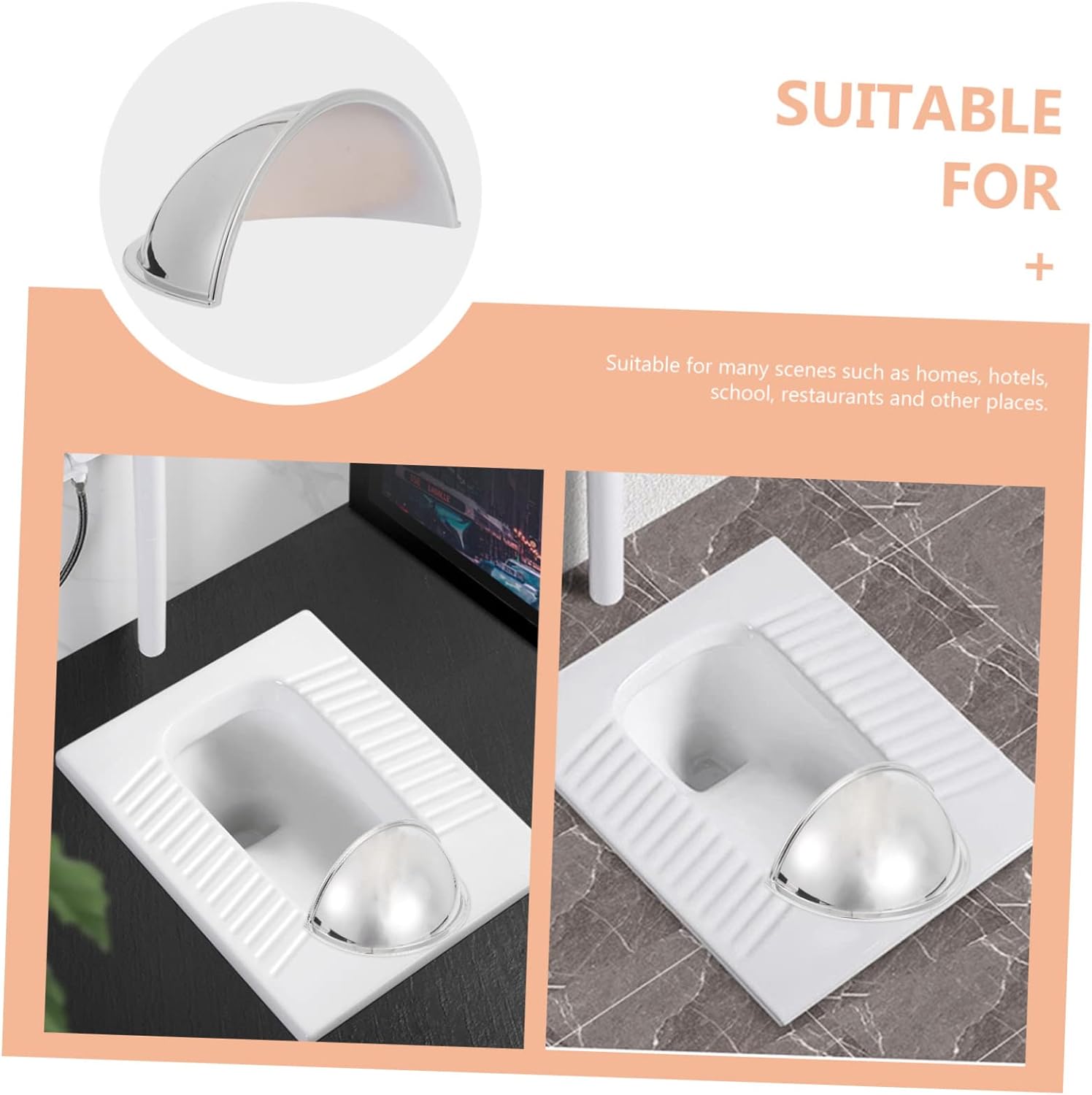 Hemobllo Urine Splashing Guard Baffle for Squat Toilets Durable Toilet Urine Splash-back Shield for Home Hotel School and Restaurant Use Easy Installation and Maintenance