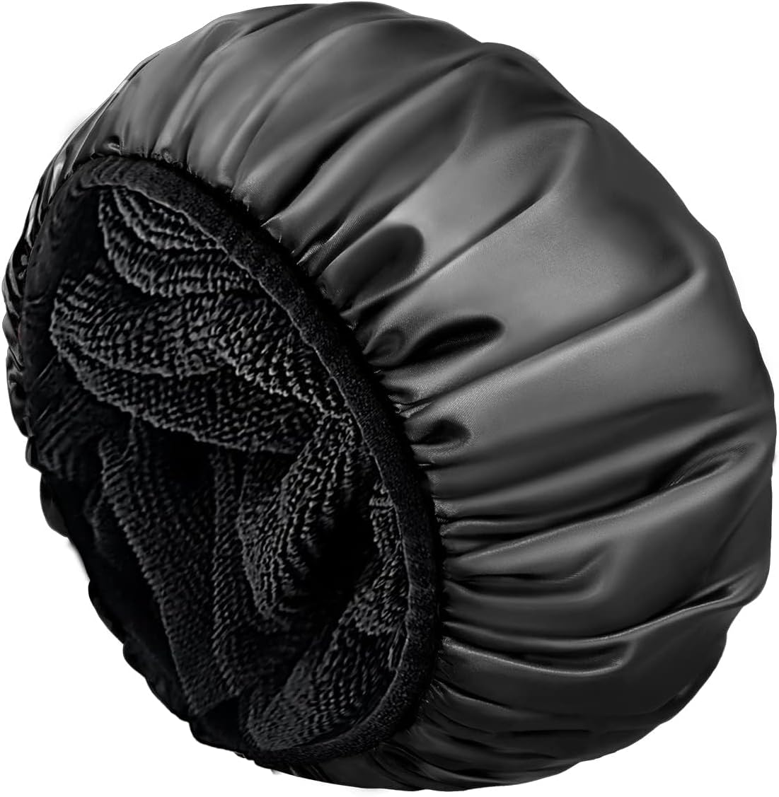 Aquior Shower Cap,Extra Large Triple Layer Bathing Cap with Dry Hair Function for Women Microfiber Terry Cloth Silky Satin 100% Waterproof Reusable Long Hair Bath Caps