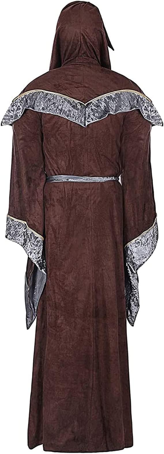 Herren Halloween-Kostüm, Zauberer-Robe, Mittelalter-Vintage-Renaissance-Umhang, Umhang mit Kapuze