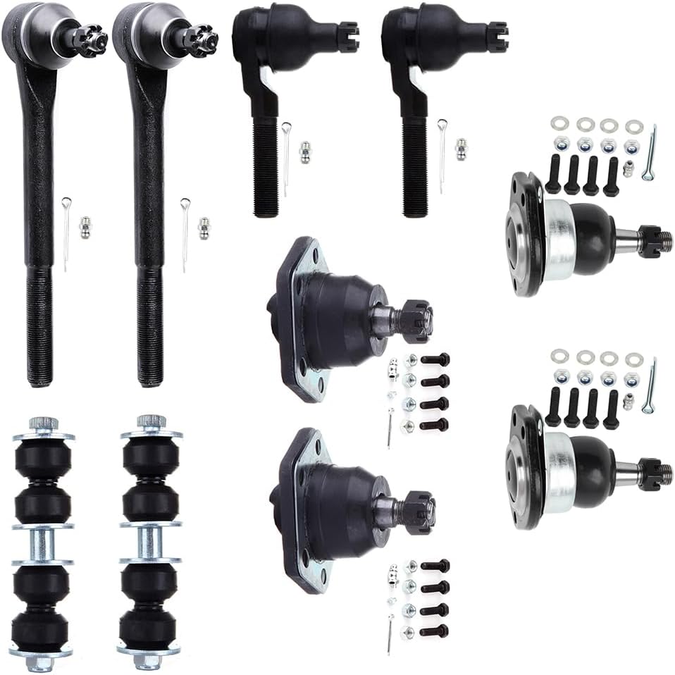 4WD/AWD Front Lower Ball Joint Front Upper Ball Joint Tie Rod End Sway Bar End Link 10PCS Suspension Kit Fit 1997-2005 for Chevrolet Blazer 1997-2004 for Chevrolet S10, K6600
