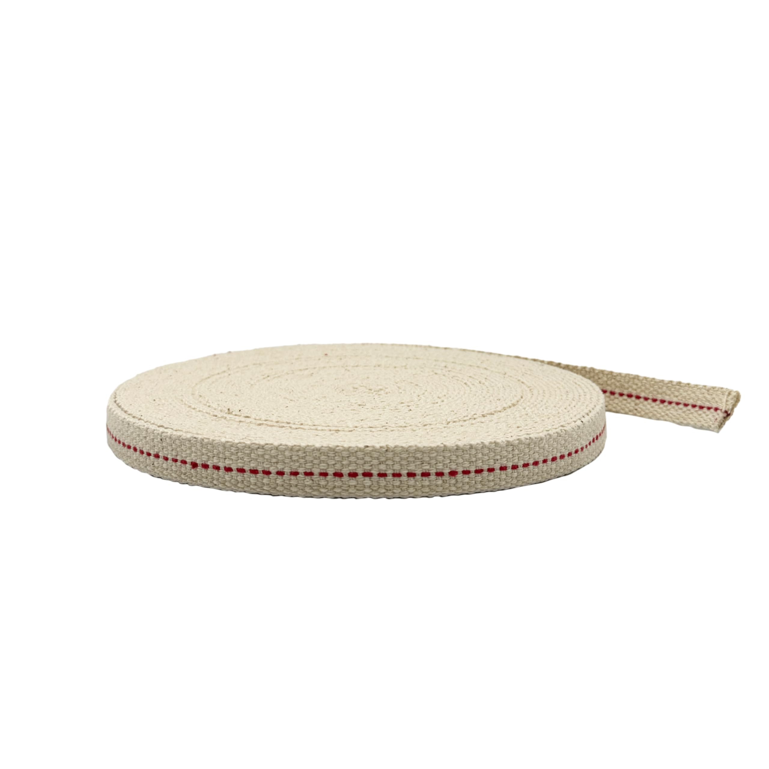 Light of Mine - 1/2" Inch 33' Foot, 100% Cotton Flat Wick for Paraffin Oil, Kerosene Based Lanterns, and Oil Lamps with Genuine Red Stitch (1/2" - 33' Roll)