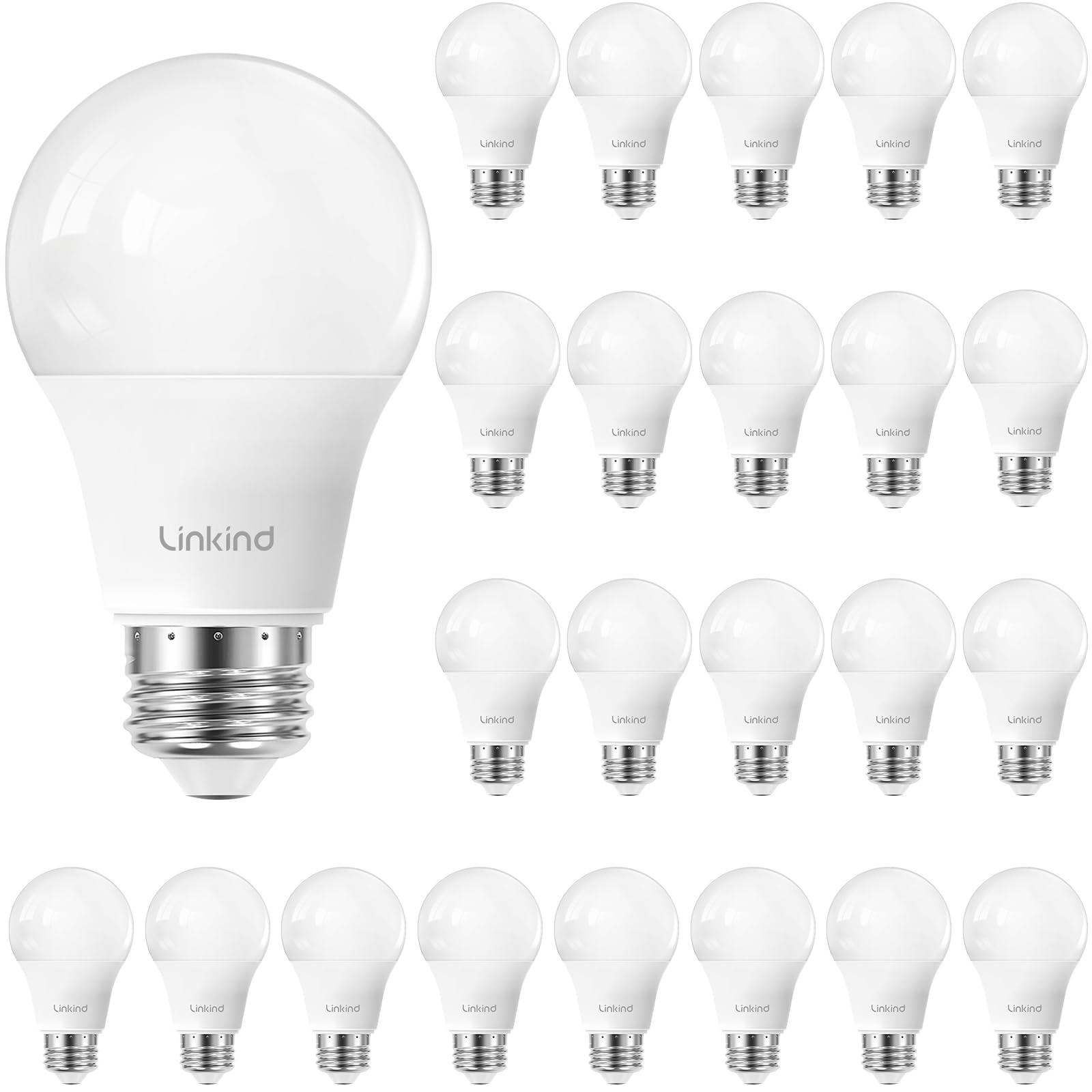 Photo 1 of ***MISSING PARTS*** Linkind A19 Dimmable LED Light Bulbs, 60W Equivalent, 9W, 2700K Softe White, 800 Lumens, E26 Standard Base, Lighting for Bedroom Living Room Home Office, 24 Packs