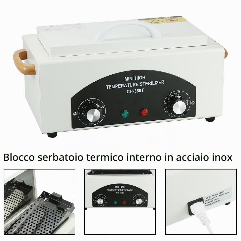 Sterilizzatore Estetica Professionale, Sterilizzatore a calore, Sterilizzatore per Estetista Centro Estetico Utensili Acciaio Inox,STERILIZZATORE Professionale