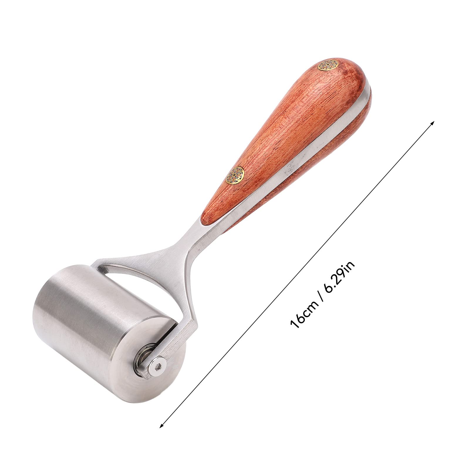 Rouleau de Bord de Presse en Cuir, 60mm Raineur de Bord en Cuir, Rouleau de métal avec Poignée dn Bûche, Outil de Plastification Du Cuir Bricolage pour Artisanat Du Cuir