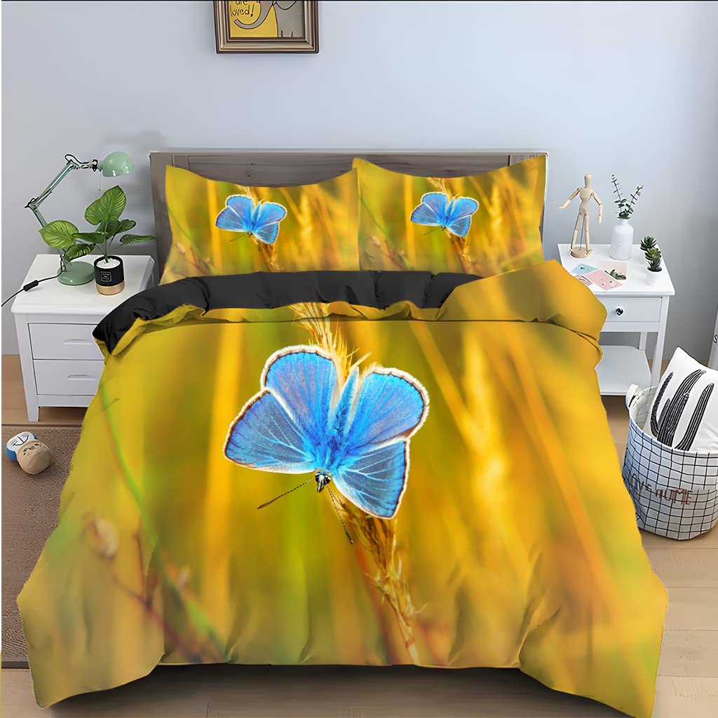 Housse de Couette 240 x 260 Papillon Jaune pour Transformer Votre Chambre en Oasis