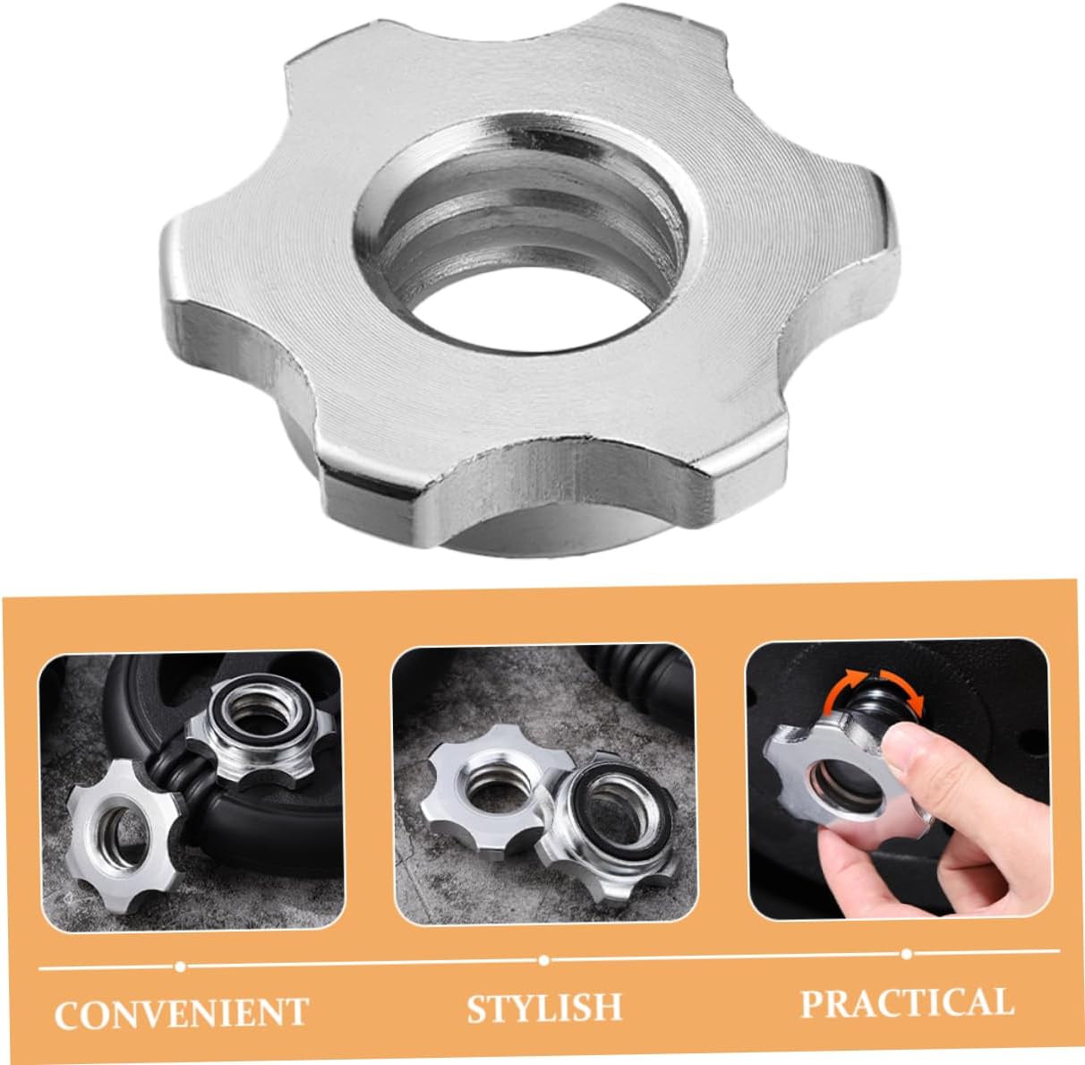 6pcs Dumbbell Locking Nut - Barbell Security Collars for Weightlifting High-strength Easy Installation Double Safety Design