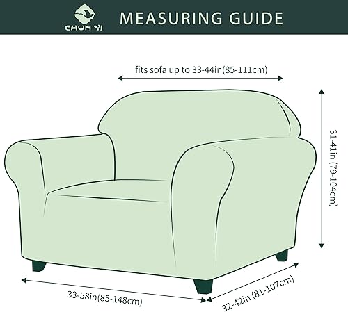 Miniatura 3 de CHUN YI - Funda elástica de 1 pieza para sillón grande, funda protectora suave de Jacquard con elastano, detalle de cuadros y parte inferior