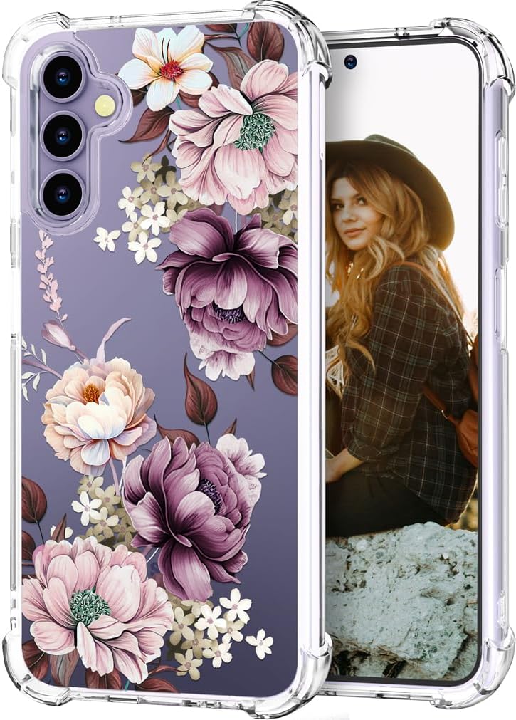 Hungo for Samsung Galaxy S24 / S25 Case (Clear Pink Rose)