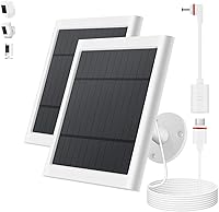 Paodekua 2-Pack 4W Solar Panels for Ring Spotlight Cam & Stick Up Cam Battery - 10ft Cable, Waterproof, USB-C Adapter