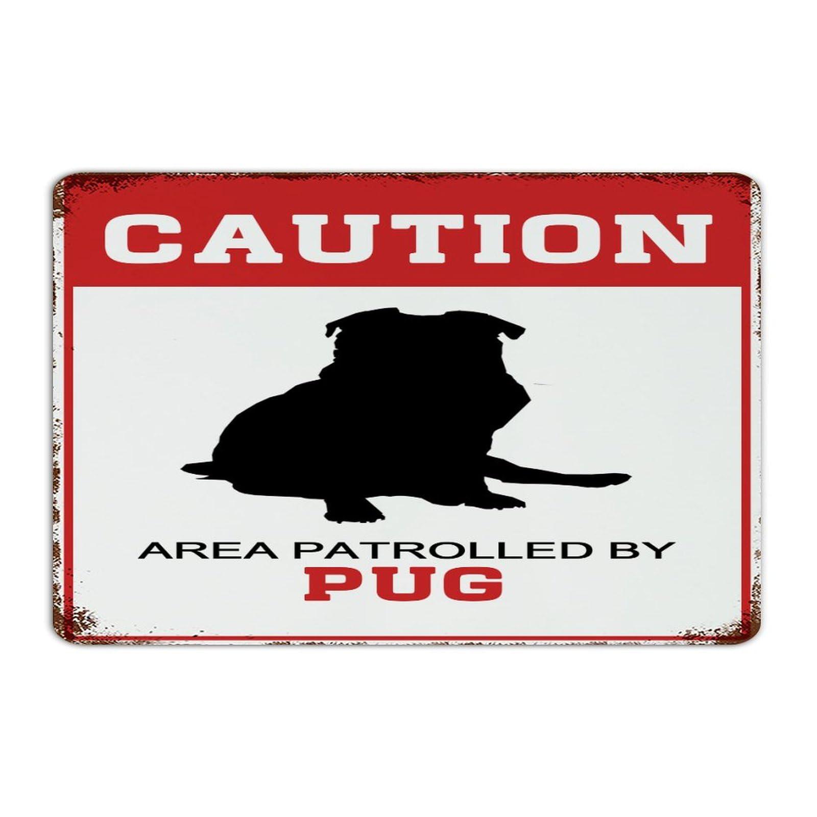 Panneau Pug en métal pour sécuriser et décorer garage ou pub