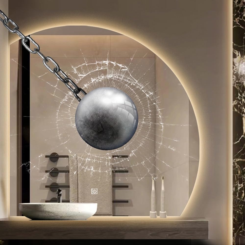 Inteligentne okrągłe lustro łazienkowe z oświetleniem LED, 70-100 cm, idealne do łatwego makijażu w sypialni, salonie lub korytarzu, stylowe i funkcjonalne rozwiązanie oświetleniowe