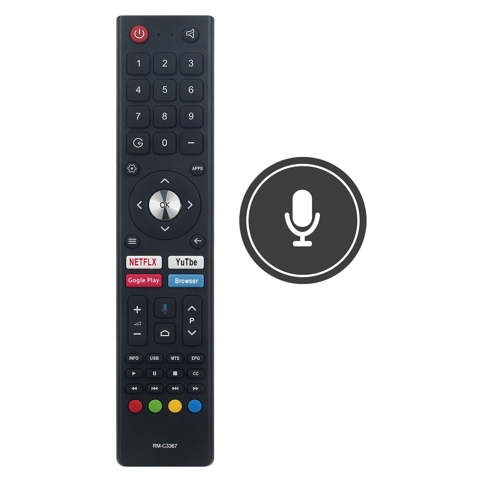 New RM-C3367 Remote Control Replacement