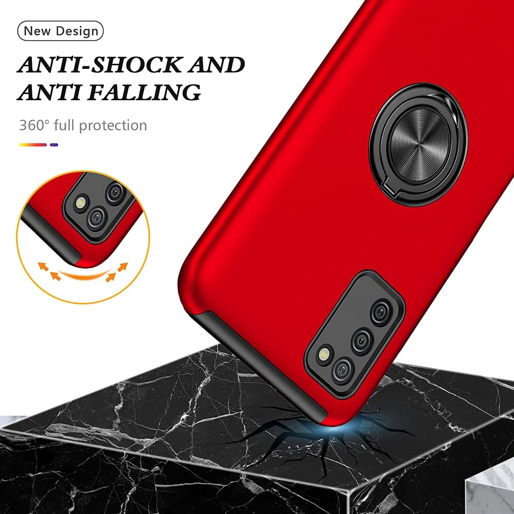 Buy Cqukbile Phone Case Designed For Samsung Galaxy A02s Cases With Screen Protector Ring Stand Holder For Men Women Girls Boys Sam A 02s M02s S02s A025m A025 Sm A025 Shockproof Protective Cover