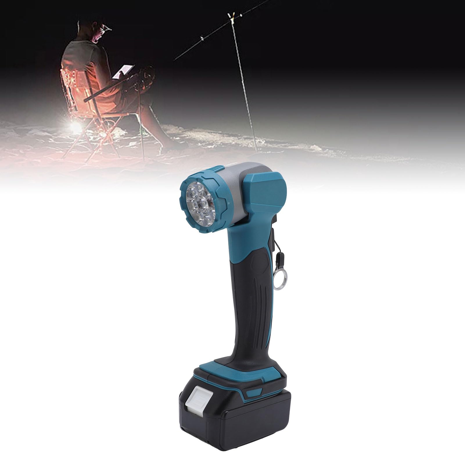 Fabater Torcia Al Litio, Torcia LED Wireless Multi-angolo Portatile per Uso in Cantiere All'aperto con Distribuzione del Raggio Professionale per la Pesca Notturna e Grigliate in Giardino