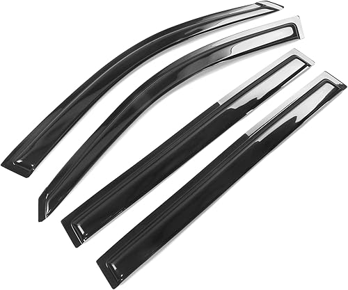 Miniatura 6 de IKON MOTORSPORTS - Visera de ventana compatible con Toyota Highlander 2001-2007, estilo delgado, tinte de humo oscuro, pantalla acrílica, protección