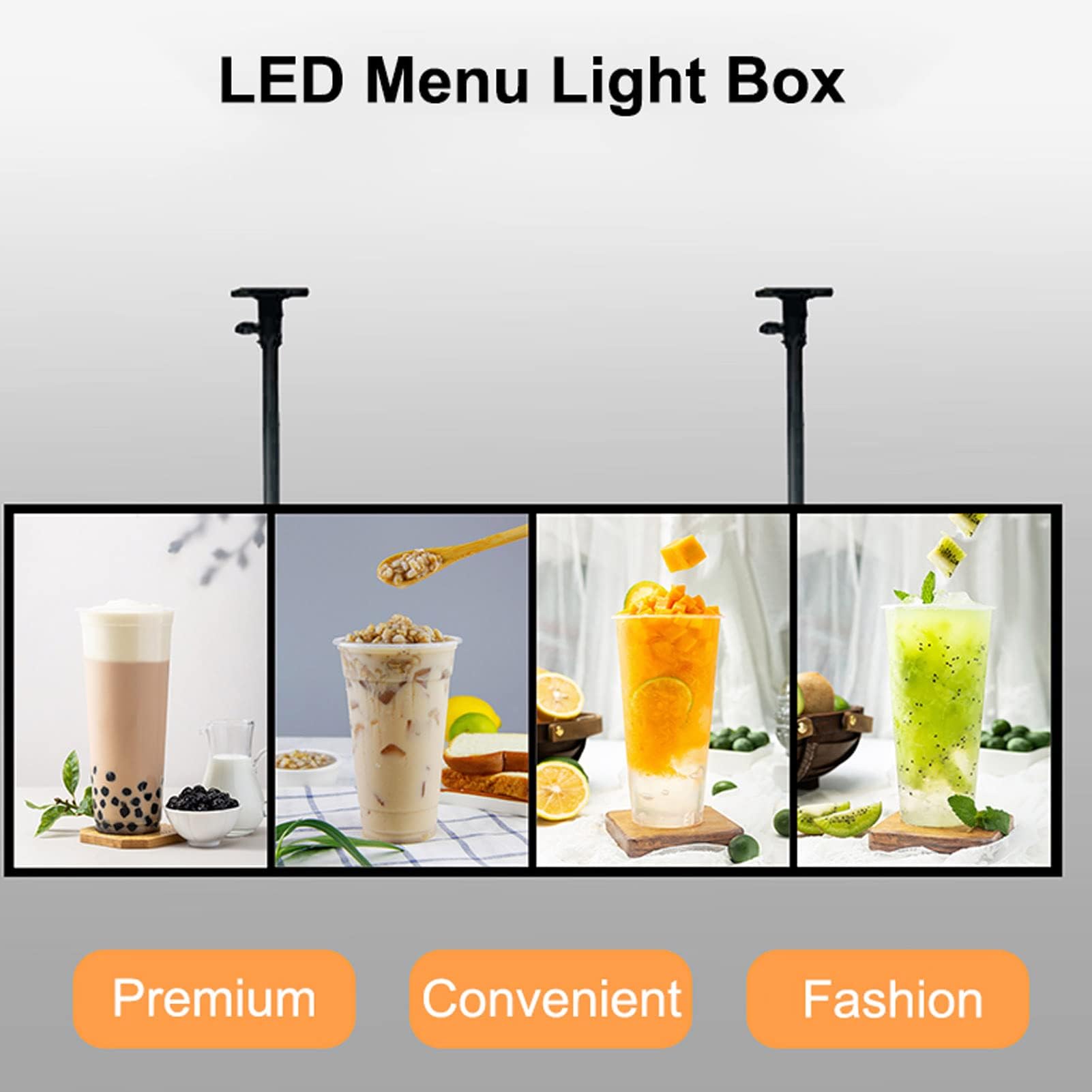 ZYFBD Caja de luz LED para pósteres, marco ultra delgado, tablero de menú retroiluminado para restaurantes, tiendas y cafeterías, pantalla iluminada LED (80 x 50 cm)
