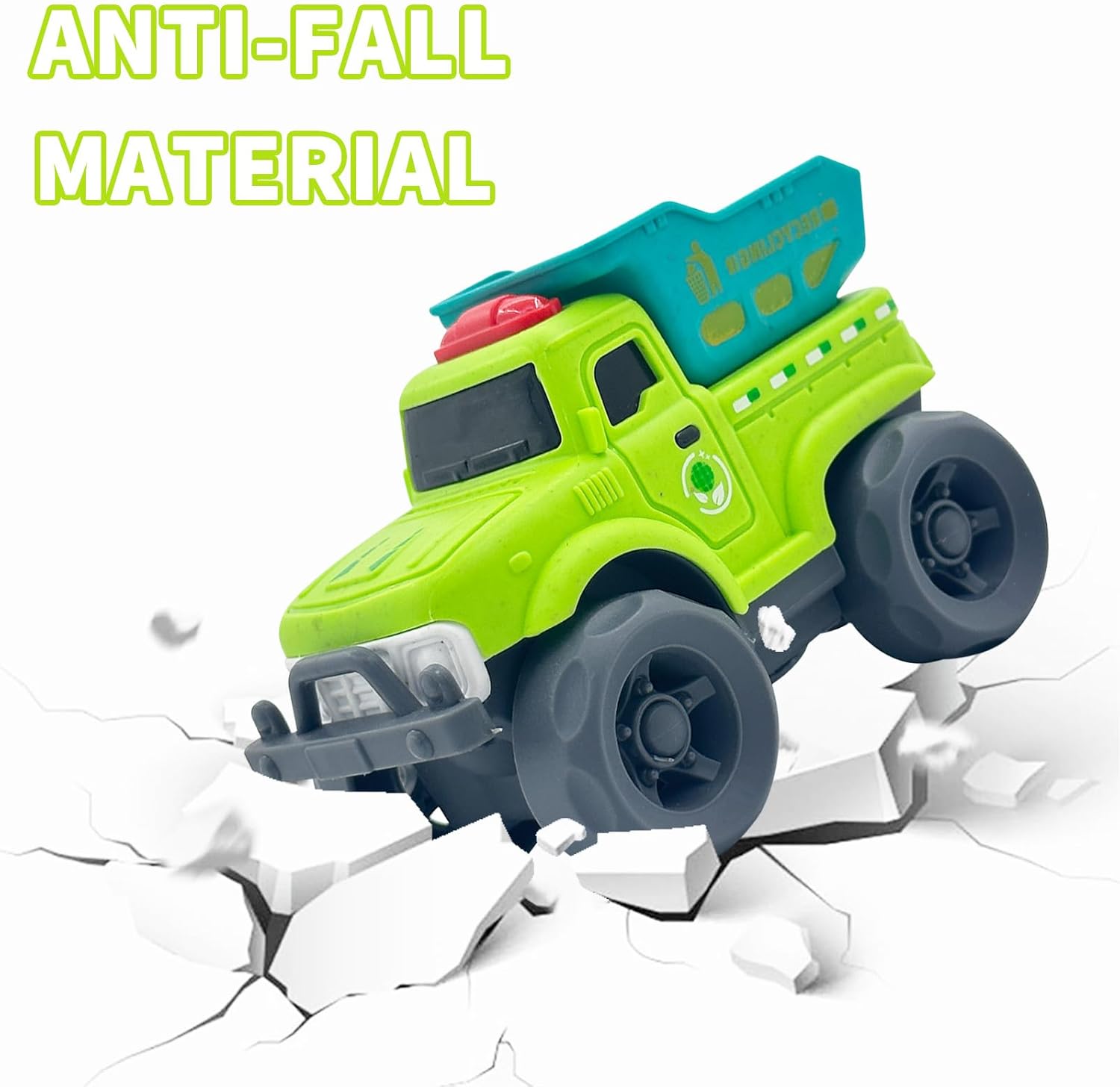 Truck Toy from 1 Year, Discharge Garbage Truck Toy Sustainable Organic Plastic Children from 2 Years, Indoor Outdoor Sand Toy for Girls Boys, Bathtub Toy Sandpit (Green)