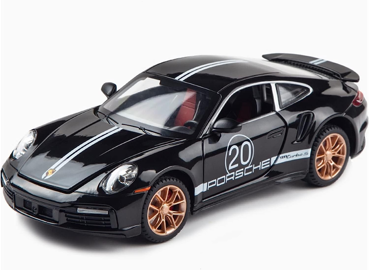 P PAYTAGP PAYTAG 1:32 Scale Die-Cast Porsche Car with Openable Doors, Hood, Trunk and Sound & Light | Pull-Back Function & Light-Up Features | Collectible Model Car for Kids & Adults (Color As Per Stock)