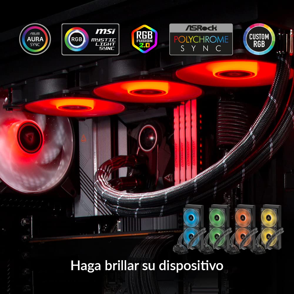 ARCTIC Liquid Freezer II 360 RGB - Disipador líquido All-in-One para CPU con RGB, pompa eficiente controlada por PWM, velocidad del ventilador: 200-1800 RPM, compatible con LGA1700 - Negro