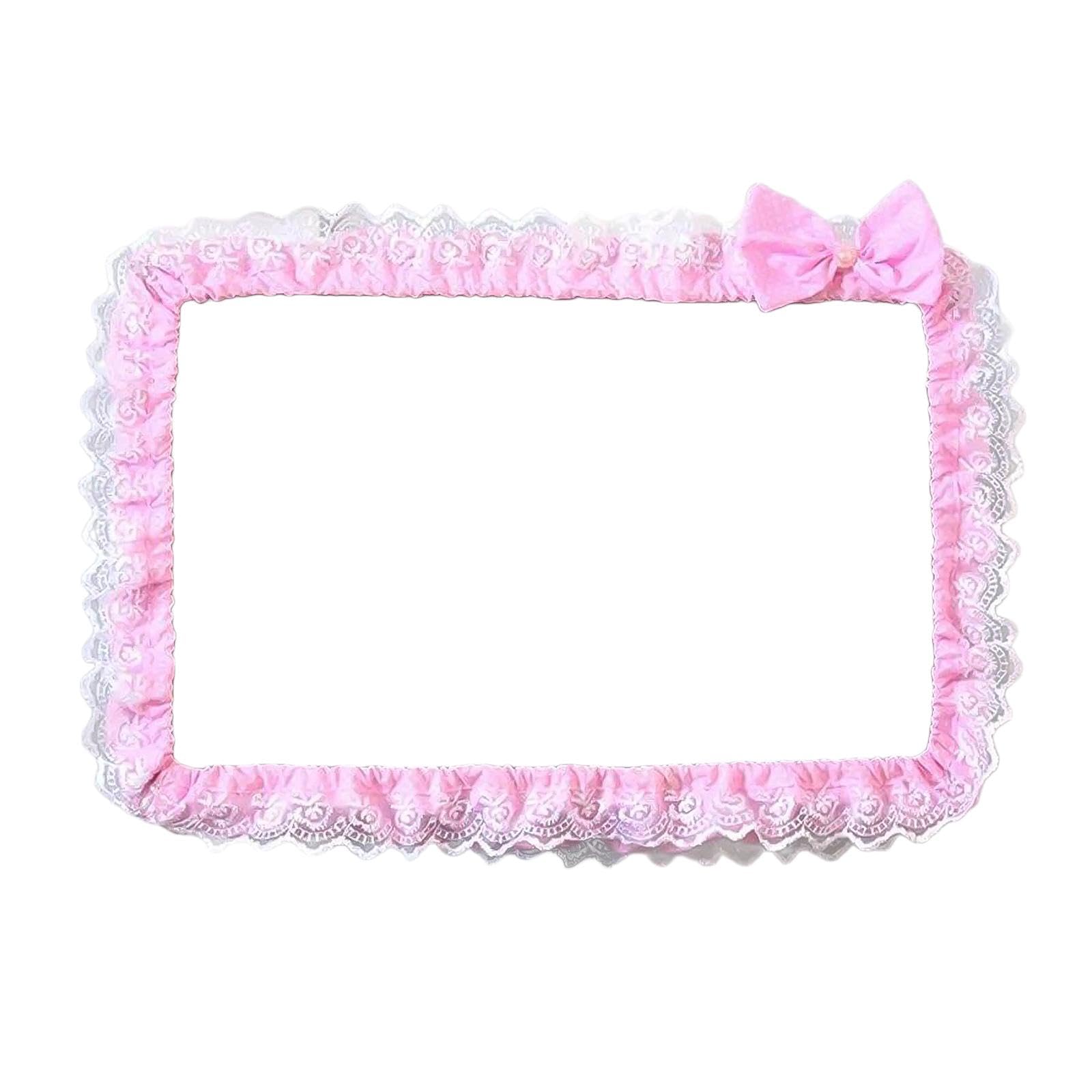 CALANDIS™ Computer Screen Frame Border Cover Lace Fabric Protective Case with Bowknot 23 to 26 inch Pink | Monitors | Monitors Projectors & Accs-image-32