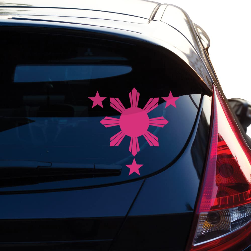 Car Flag Decal Philippines Flag Sun And Stars Sticker – 2 Inch, Glossy White, Made In USA JDM Vinyl Decal - Foto 5