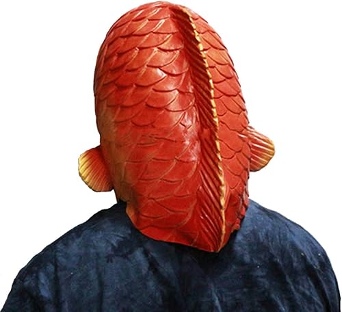 Vista 6 de HENGYUTOYMASK Máscara realista de pez, máscara de cabeza de animal de látex, disfraz de Halloween, fiesta de máscaras para adultos