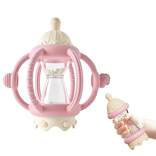 Miniatura 1 de Juguetes sensoriales Montessori para bebés, mordedores de silicona para bebés de 3 a 6 a 12 meses, regalos para recién nacidos, niños y niñas (rosa)