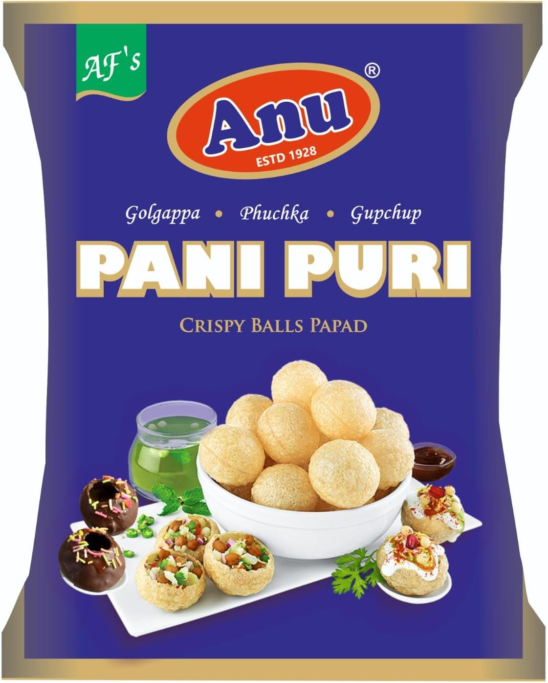 Anu Pani Puri - 900g | Golappa | Phuckha | Gupchup | Ready to Fry or Microwave
