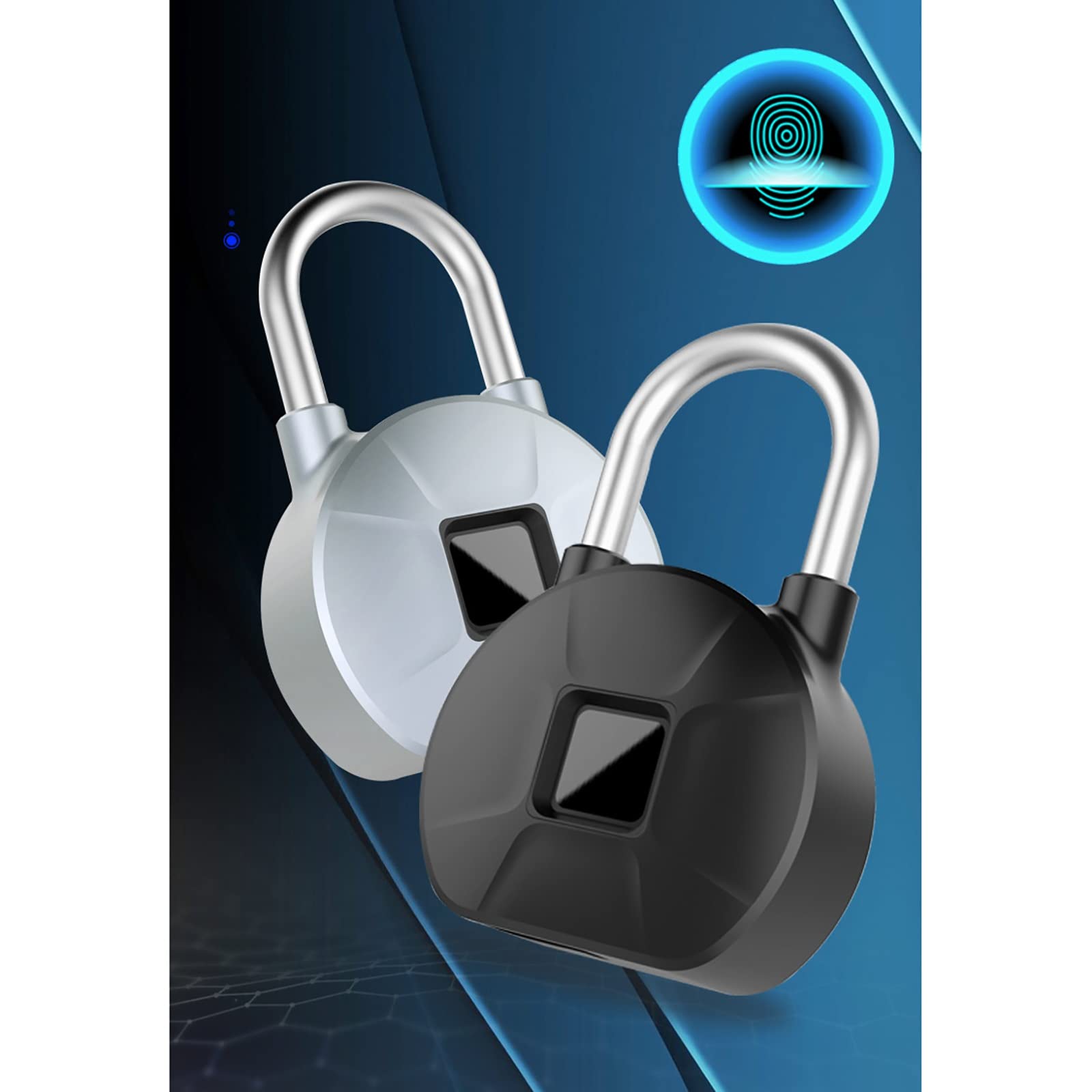Candado Inteligente con Huella Dactilar Candado de huellas dactilares inteligente Cerradura casillero viaje Huella digital para Seguridad(Schwarz)