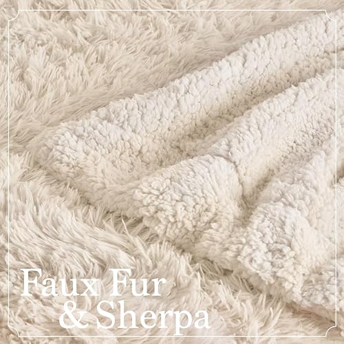 Miniatura 3 de The Connecticut Home Company - Manta reversible de felpa suave y sherpa, tamaño Queen de 90 x 90 pulgadas, manta gruesa y cálida para cama, cómoda,