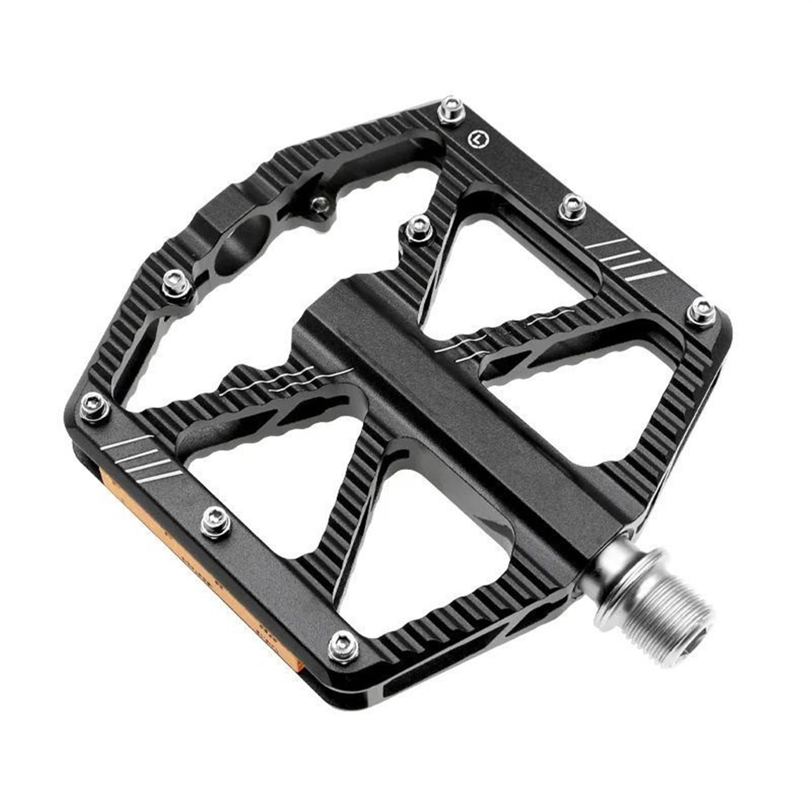MKBHD Odblaskowe pedały rowerowe 3 łożyska antypoślizgowe pedały MTB płaskie wodoodporne pedały rowerowe(MZ-F336 black)
