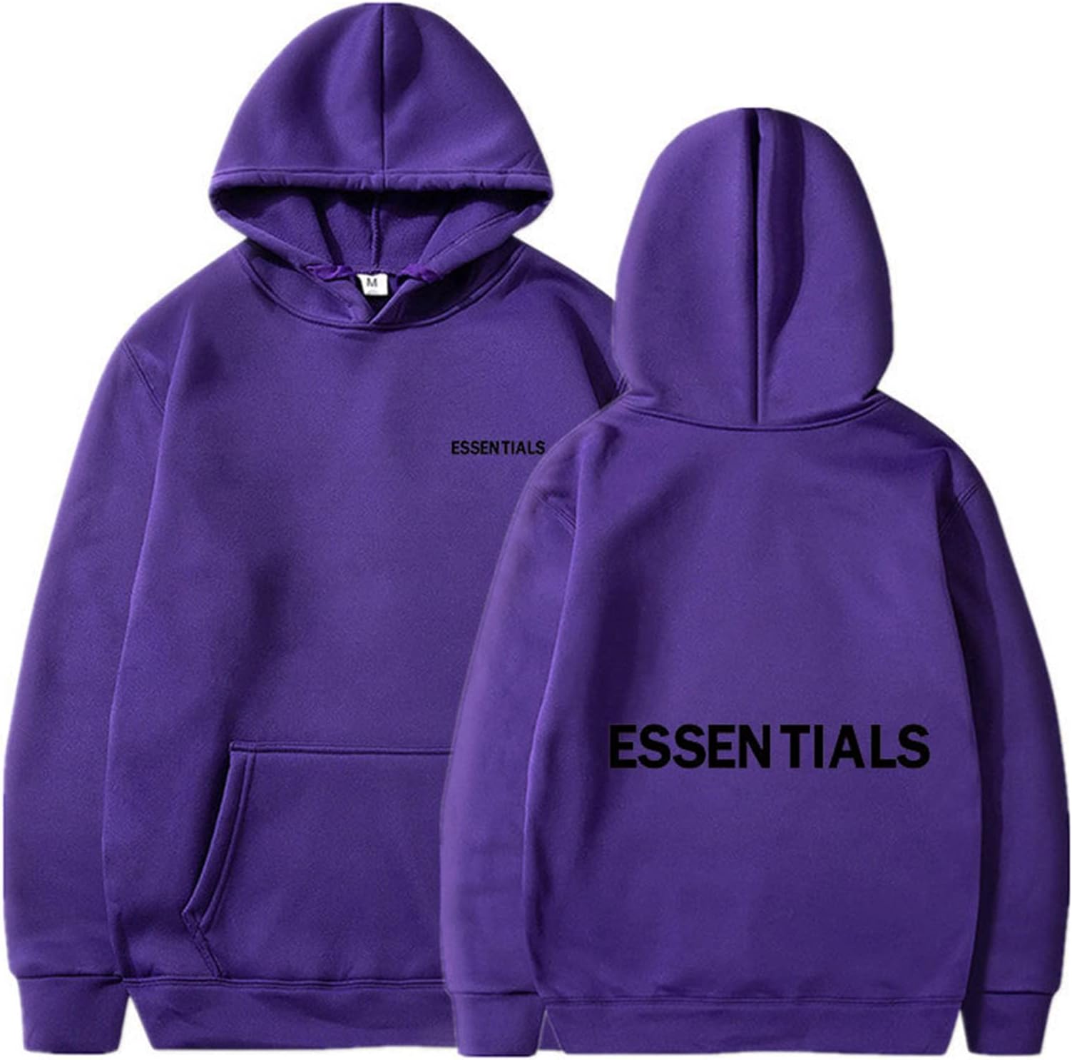 LDLDFOG Essentials Hoodie Fear of God Men’s Sweatshirts Long Sleeve Pullover Hoodie Hooded Jacket Drawstring Hoody Tops With Pockets and Letter Print,Lightweight Purple-L