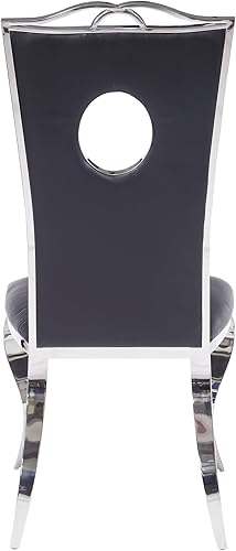 Miniatura 6 de Fabric & Stainless Steel Side Chair Set of 2, Dining Chairs for Room Table & Seating Chair Sets Kitchen, Armless High Back Stationary Standard