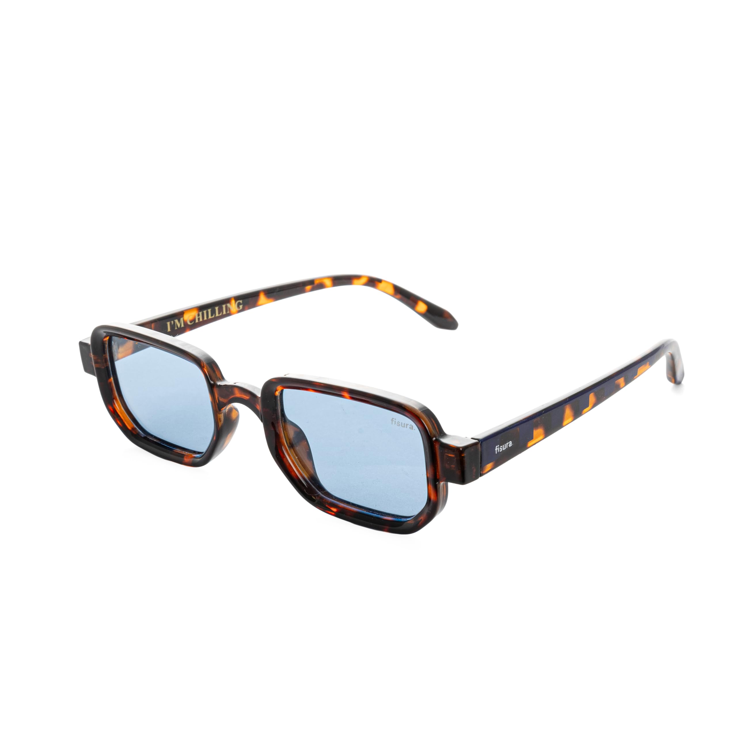 Fisura Unisex Chilling, Tortoise - Women’s Polarised Sunglasses I’m Chilling – Uv400 Trendy Fashion Shades With Metal Case, Pouch & Cleaning Cloth – Gift For Her