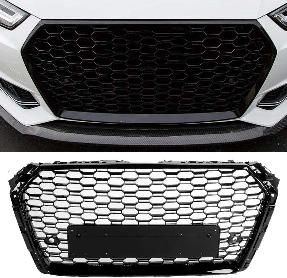 Sport-Kühlergrill Für Audi A4 B9 (2015-2019) – Wabendesign – Schwarz Glänzend