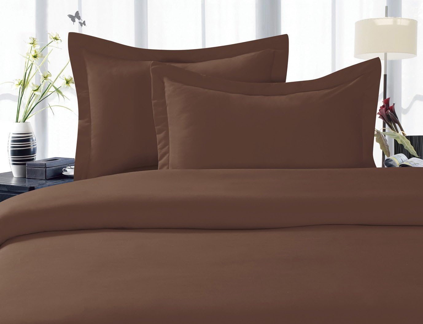 Elegant Comfort 1500 Premier Hotel Quality Super Soft Wrinkle Free 4 pc Sheet Set, Deep Pocket, Queen White (Pack of 2)
