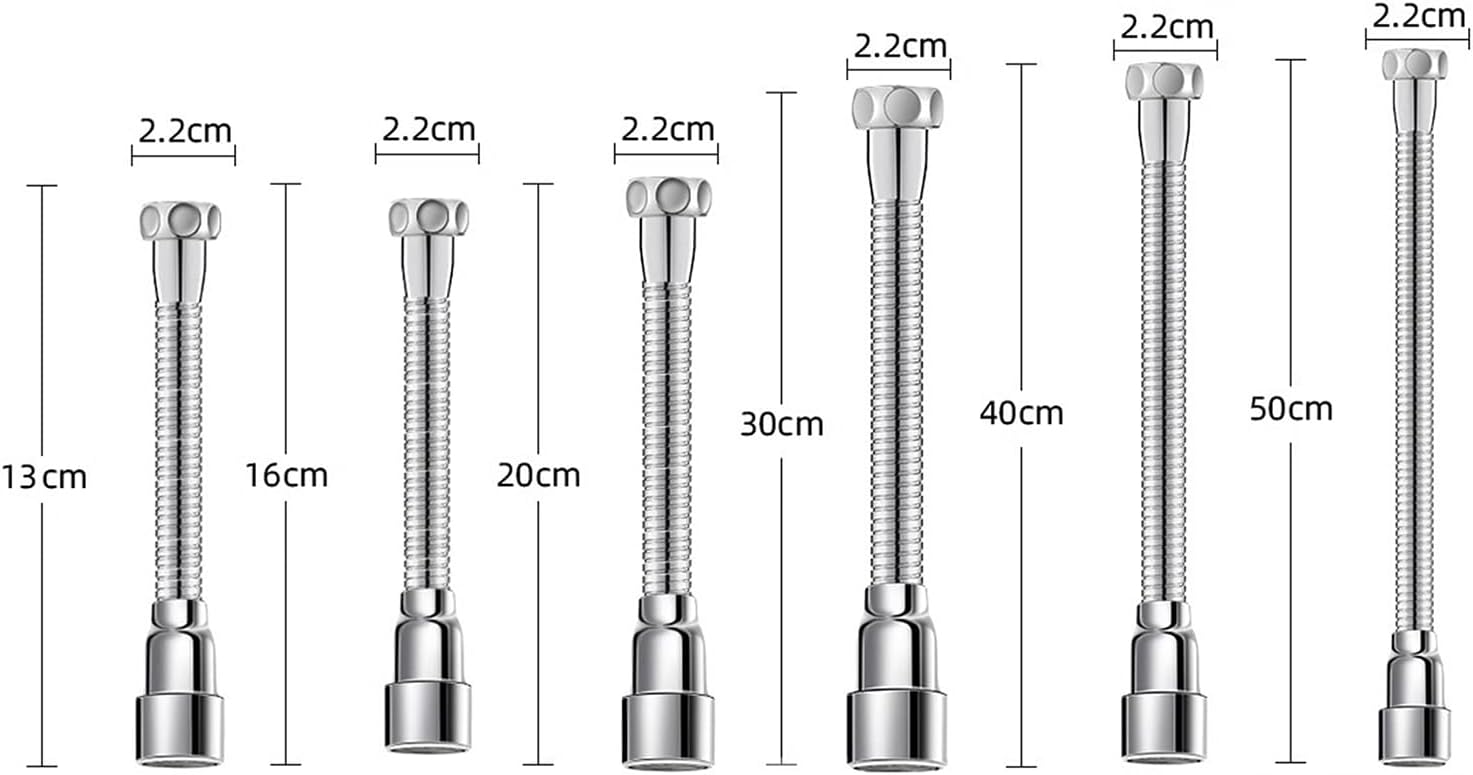 Kitchen Faucet Extender Stainless Steel Foldable Lengthy Design Vegetable Dish Washing Sprayer Extended Pipe 30cm