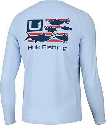 HUK Mens Pursuit Pattern Shirt, Sun Protecting Fishing Shirt