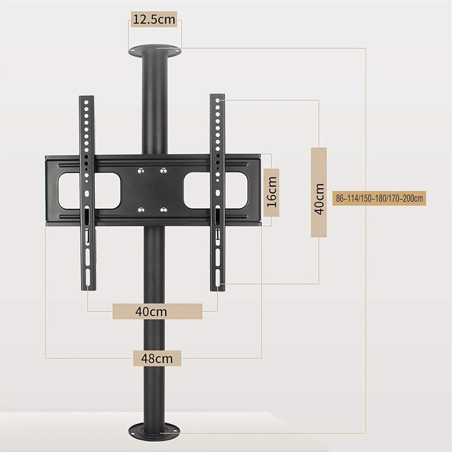 TV Stand Height Adjustable TV Stand Bracket, Multi Height Cold-Rolled Steel Material Suitable for 32 to 55 Inch LCD TVs