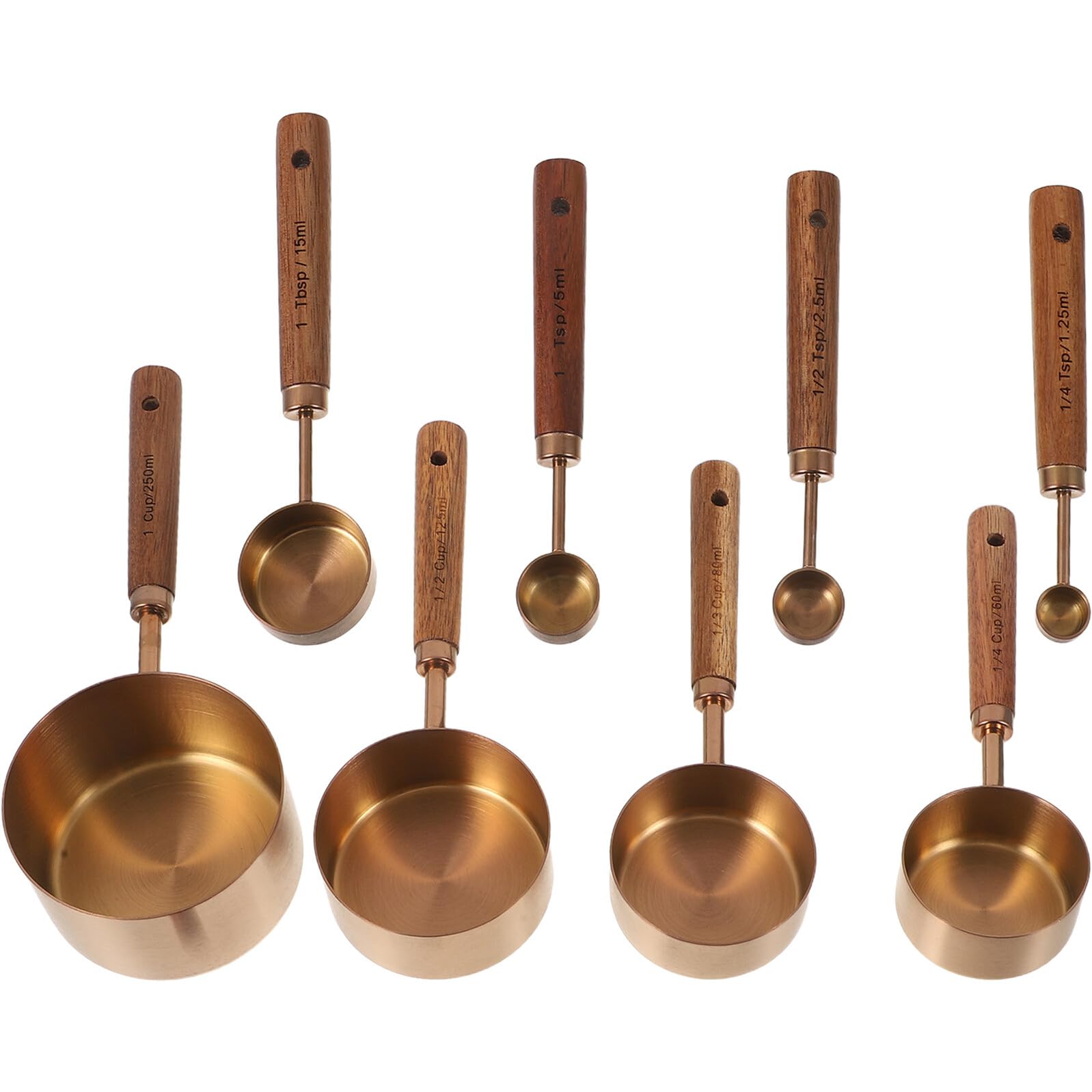 Lot de 8 Cuillères Doseuses et Tasses en Acier Inoxydable