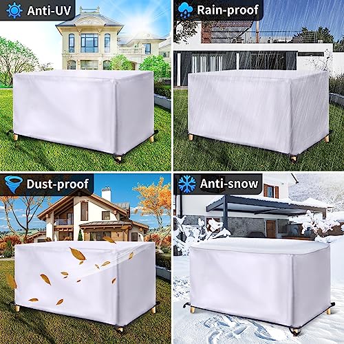 Bâche de table de jardin rectangulaire imperméable et anti-vent - 6