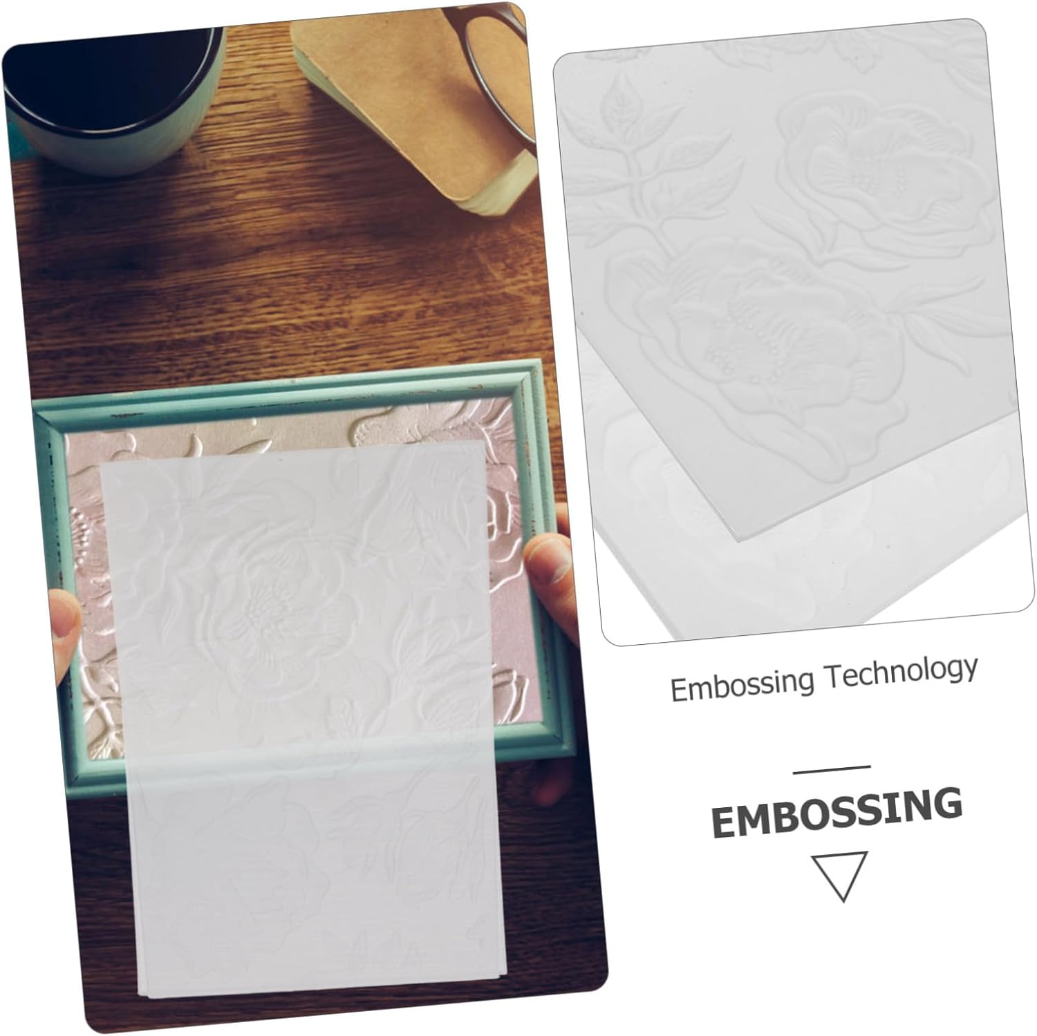 TEHAUX Embossing Folder for Card Making Scrapbooking Supplies Flower Stencil for Creative Projects for Handmade Greeting Cards and Album Decorations