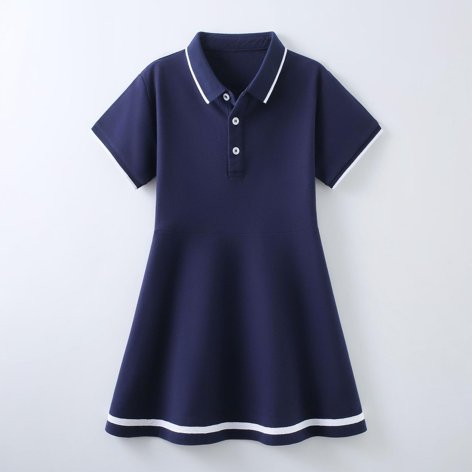 Vestido polo escalonado para niñas y niñas