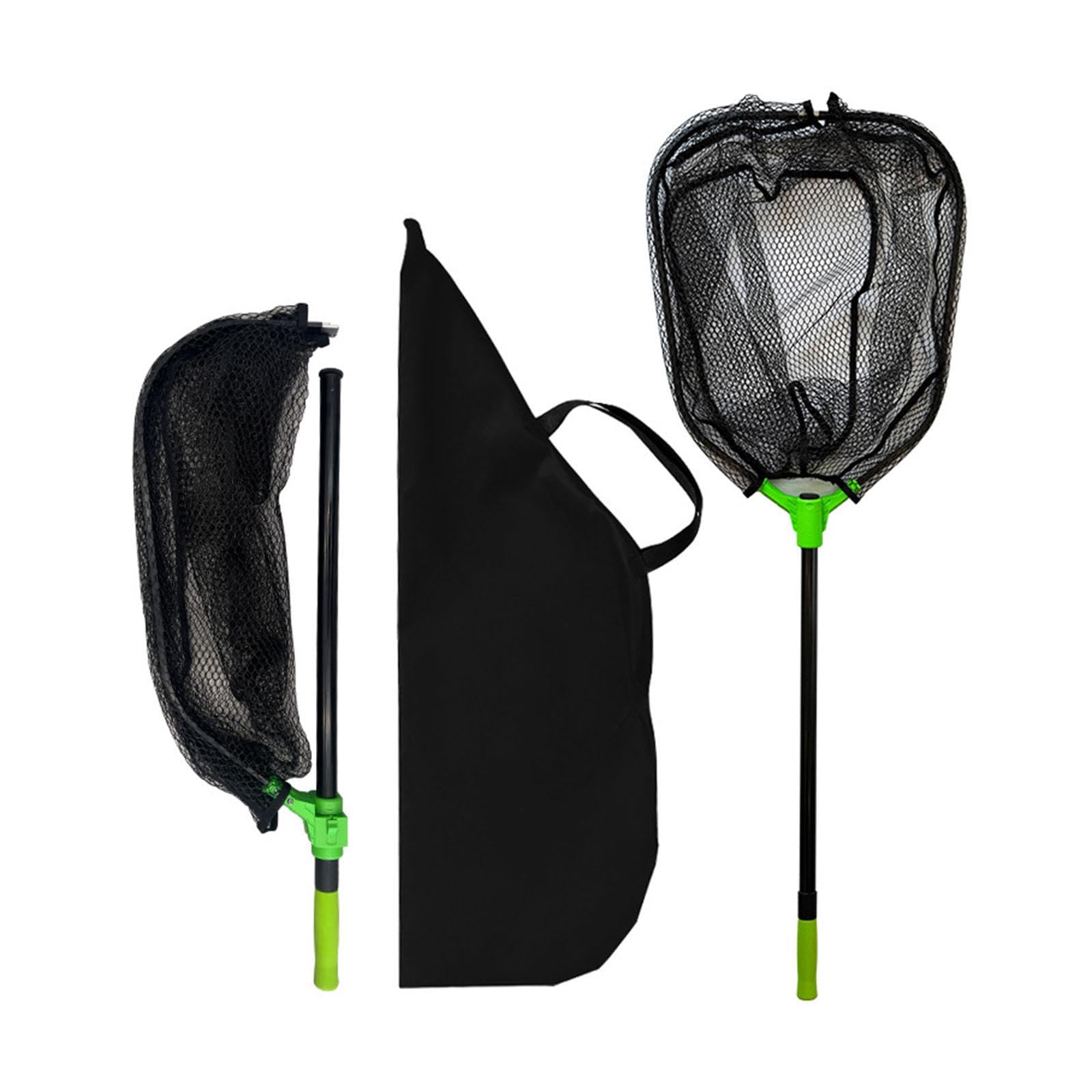 F Fityle Guadino Telescopico con Accessori Antiscivolo, Pratica Borsa a Rete Incassata E Asta Telescopica per Barche da Pesca in Acqua Dolce.