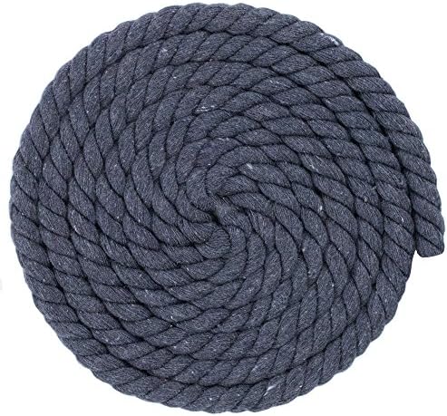 West Coast Paracord Twisted 3 Strand Natural Cotton Rope Artisan Cord – 1/4, 1/2, 5/8, 3/4 and 1 Inch Diameters – 10, 25, 50, 100 Feet