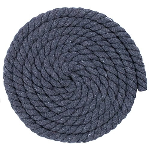 West Coast Paracord Twisted 3 Strand Natural Cotton Rope Artisan Cord â€“ 1/4, 1/2, 5/8, 3/4 and 1 Inch Diameters â€“ 10, 25, 50, 100 Feet