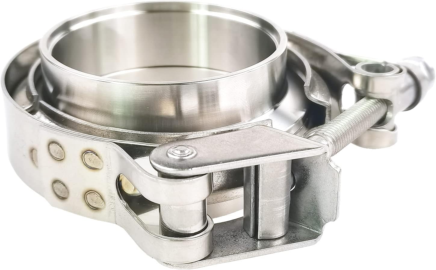 2 X 2.5" Quick Release V-Band Clamp with Male Female Flanges 304 Stainless Steel for Turbo Downpipes (2.5 inch, 2 Pack)